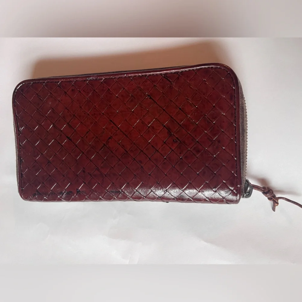 SOLD ❌ Bottega Veneta long wallet repainted rustic project leather brown - Picture 4 of 13